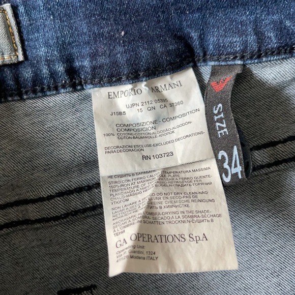 Emporio Armani Dark Wash Jeans Size 34 - Picture 13 of 15